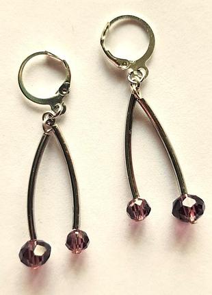 Серьги из чешского хрусталя