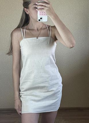 Льняное платье сарафан h&amp;m
