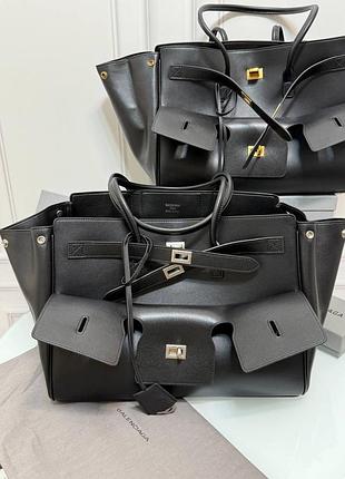 Сумка черная брендовая баленсиага с карманами bel air сумка тоут
