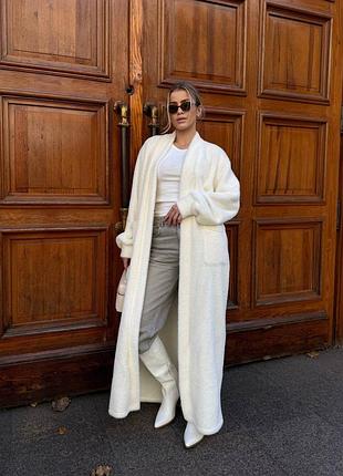 Длинный кардиган вип качества 💣 черный/молок, размер 42-48, новинка 🔥 мод 093