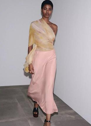 Довга спідниця рожева zara new