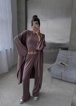 Костюм тройка спорт штани футболка кардиган