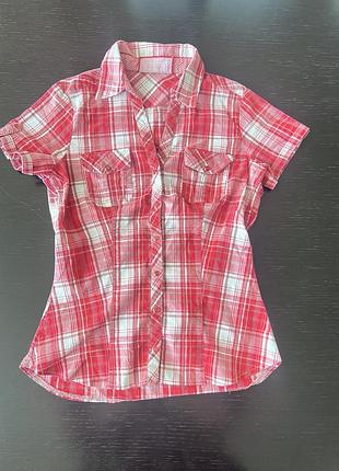 Сорочка рубашка в клітинку, блузка, поло