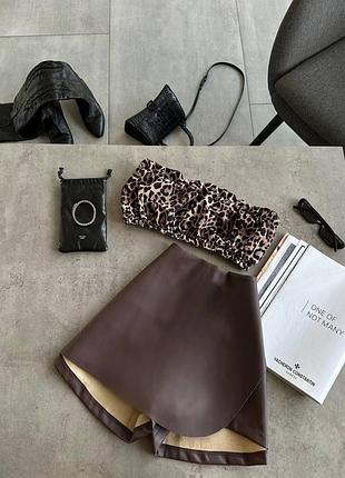 Юпка шорти еко шкіра кожана