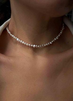 Чокери.намиста з натуральних перлин .ручна робота