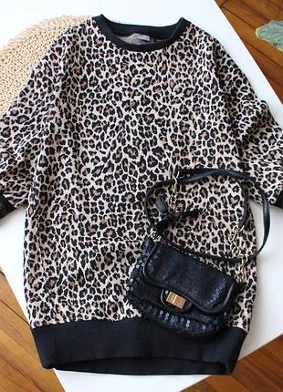 Свитшотное платье в анималистичный принт next 5 лет