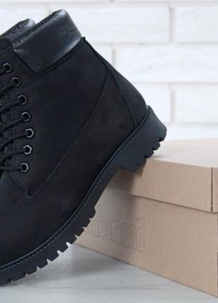 Женские ботинки timberland black fur (мех)9 фото