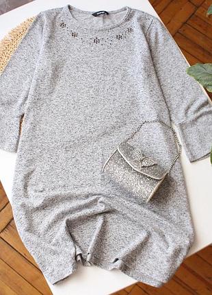 Серое трикотажное платье george 11-12 лет