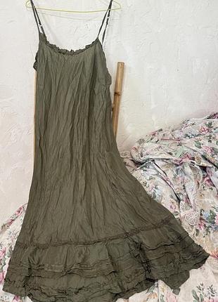 Шелковое миди платье бельевой стиль