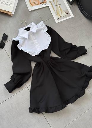 Чорне класичне шкільне плаття для дівчинки