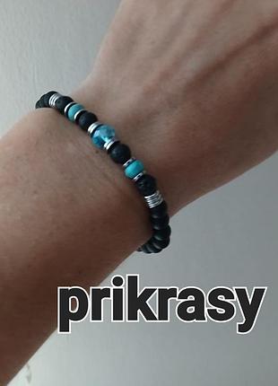 19см браслет из натурального камня оникс бирюза гематит мужской браслет женский