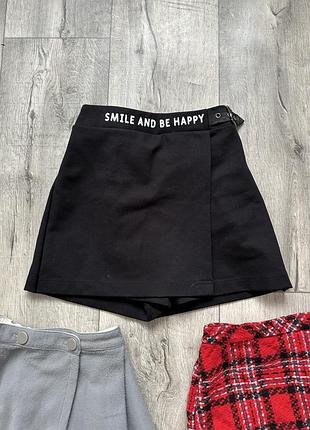 Юбка шорты в школу черная 7/8 лет