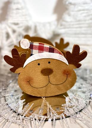 Рождественская декоративная конфета «олень новогодний».
