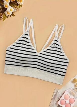 Базлвий рифлений топ жіночий у смужку