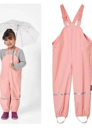 Ніжний напівкомбінезон брудопруф дощові штани без флісі дощовик для дівчики 8р грязепруф для дівчики