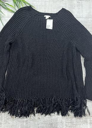 Светр жіночий подовжений з бахромою