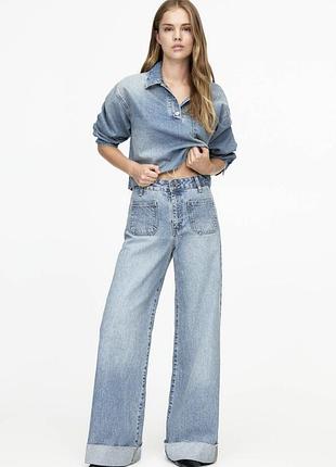 Джинсы палаццо wide leg pull&bear