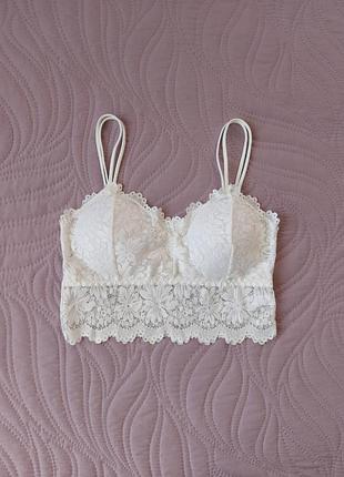 Кружевной бюстгальтер топ без косточек 3 цвета, р. м, удобный бюстгальтер-топ