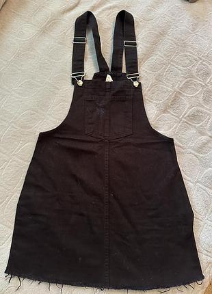 Чорний джинсовий сарафан