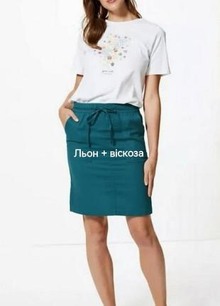 Лляна спідниця батал marks&spencer