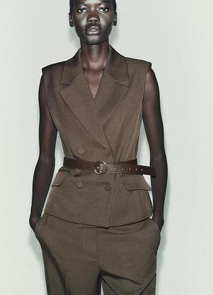 Жилет жіночий хакі з паском zara new