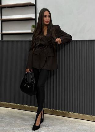 Жіночі повсякденні класичні довгі лосини лосіни тканина біфлекс матовий чорні