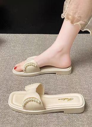 Шльопанці з перлинами жіночі шльопки