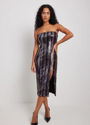 Вечірня сукня міді паєтки м 38 na-kd / платье вечернее