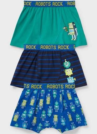 C&a набор трусов боксеров 3 шт robots rock