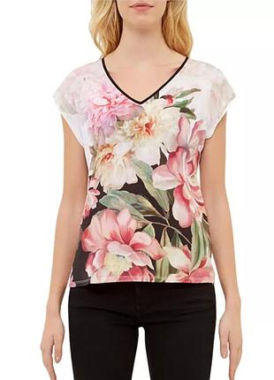Блуза, топ, футболка ted baker, оригинал, спущенные плечи, короткий рукав, цветочный принт