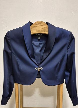 Піджак carla атласний жіночий синій жакет