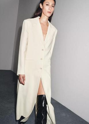 Пальто жіноче біле з віскози zara new