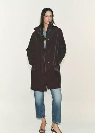 Куртка коричнева прорезинова zara new