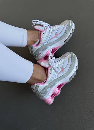 Кроссовки nike shox ride 2 x supreme white / pink