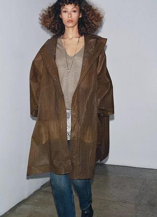 Парка накидка жіноча коричнева zara new