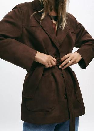 Куртка жіноча коричнева під замшу zara new