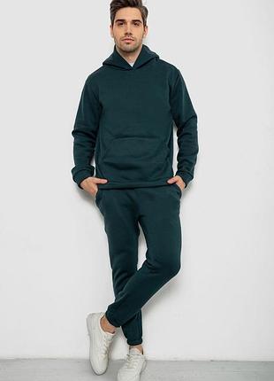 Спортивний костюм чоловічий на флісі колір зелений