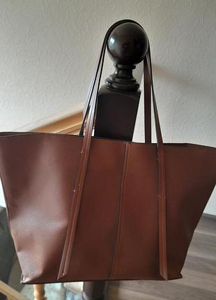 Сумка шопер шкіра zara