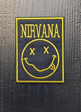 Музыкальная термонашивка на одежду nirvana смайлик нашивка курт кобейн патч нирвана
