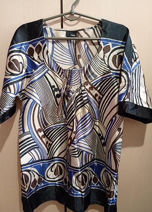 Платье летнее атласное мини, размер 12.