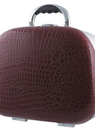 Профессиональный дорожный лаковый чемодан бьюти- кейс из кожи рептилии hairway.