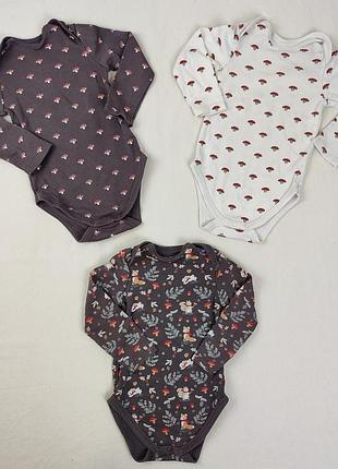 Набор детских бодиков с рукавом 3-6 мес 68 р c&amp;a