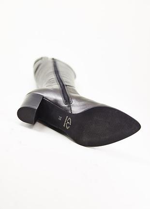 Сапоги серые кожаные на цигейке 8010