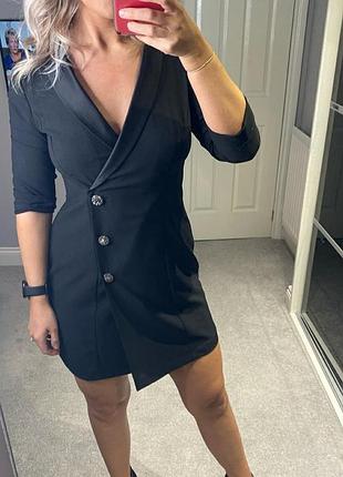 Плаття жіноче чорне з ґудзиками блейзер