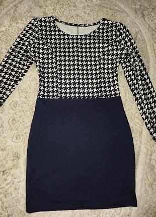 Новое классическое офисное платье на осень всегда можно "гусиная лапка"