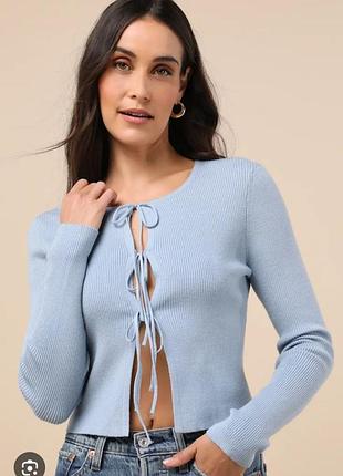 Свитер - кардиган укороченный moon madison на завязках спереди