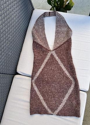 Сукня коротка коричнева plt