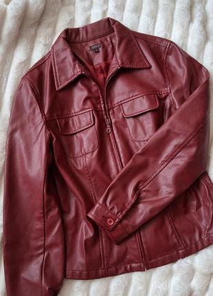 Бордова кожанка, куртка