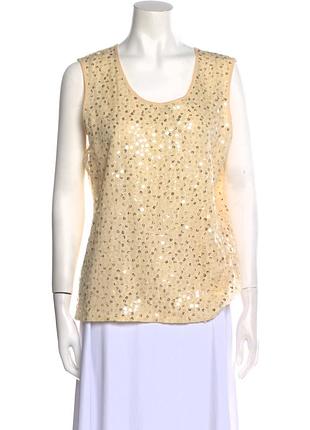 Вінтажна майка, шовковий топ у паєтки від escada margaretha ley
