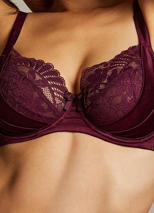 Атласний шовковий бюстгальтер бюст з мереживом noir